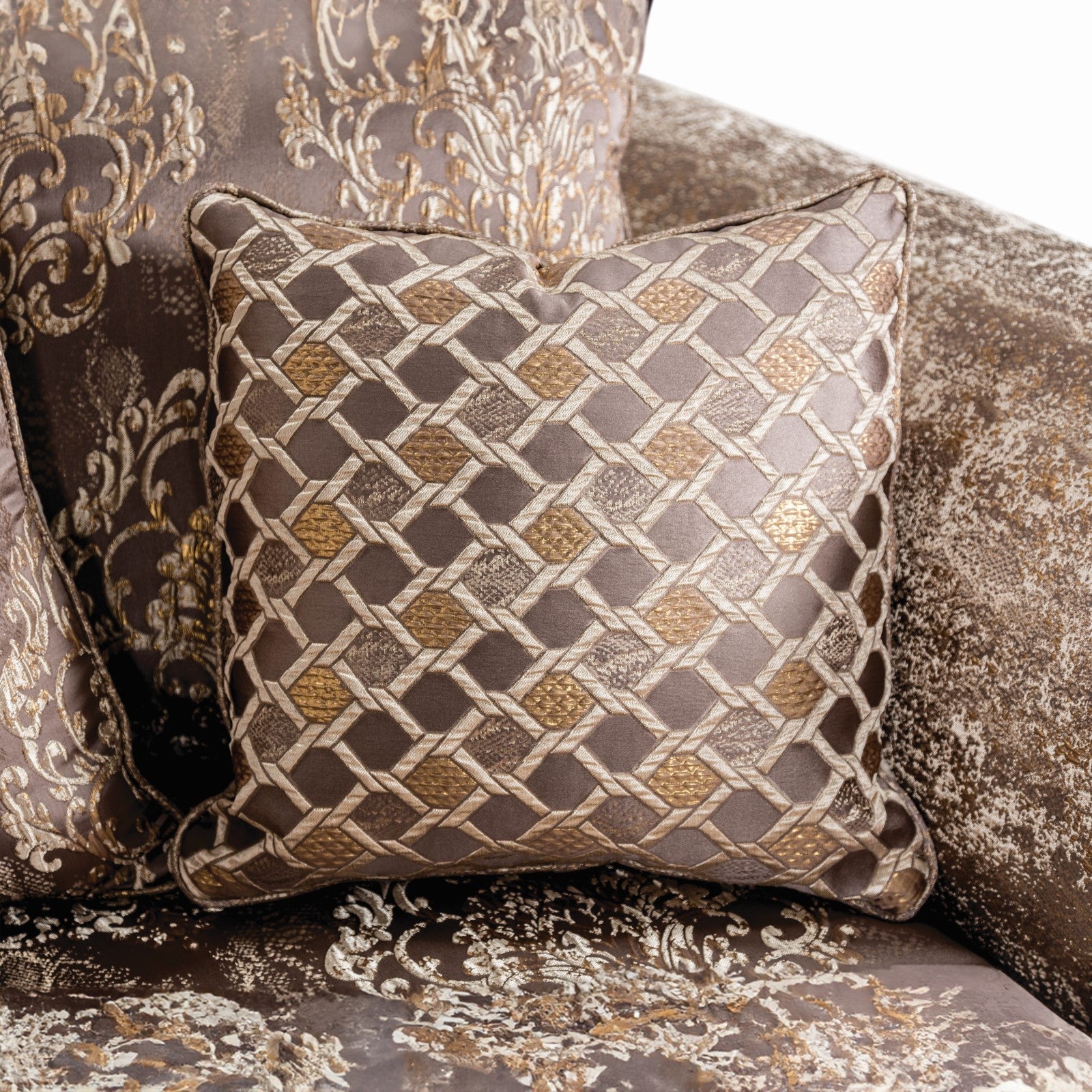 Andalusia Light Brown / Dark Cherry Loveseat