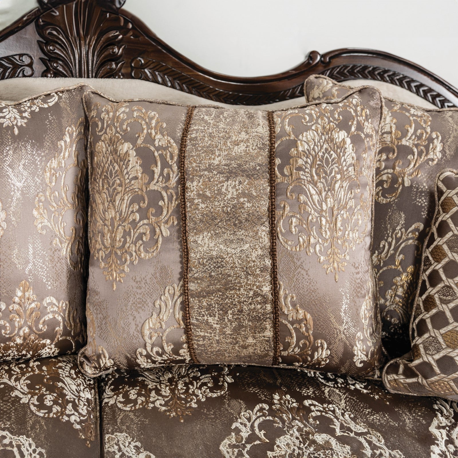 Andalusia Light Brown / Dark Cherry Loveseat