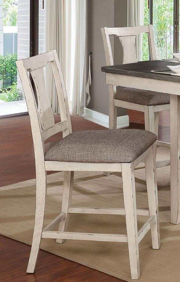 Ann Antique White & Gray 5p Counter Height Dining Room Set