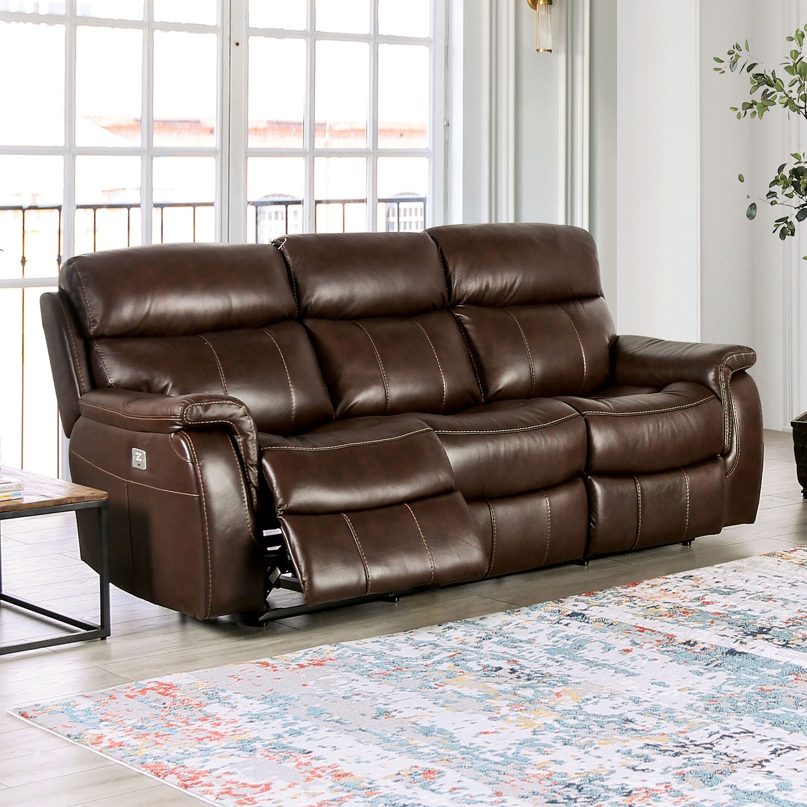 Antenor Brown Top Grain Leather Match Power Reclining Sofa & Loveseat