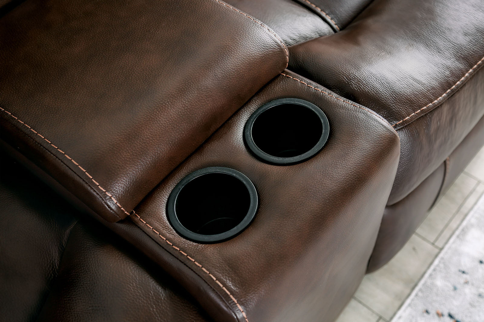 Antenor Brown Top Grain Leather Match Power Reclining Sofa & Loveseat