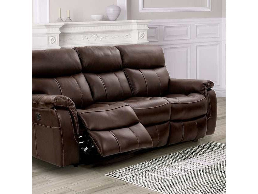 Antenor Brown Top Grain Leather Match Power Reclining Sofa