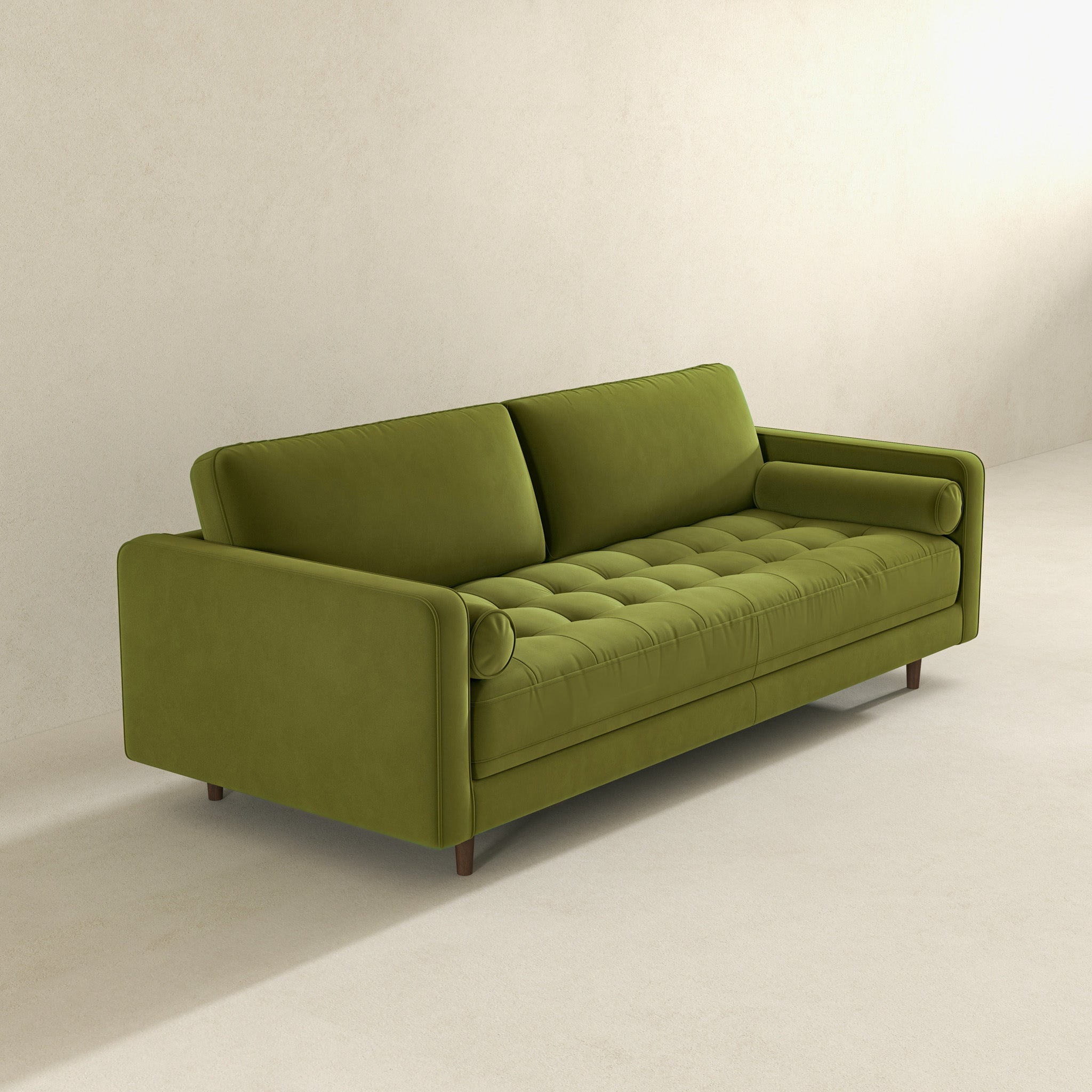 Anthony Pistachio Green Pillow Back Velvet Sofa