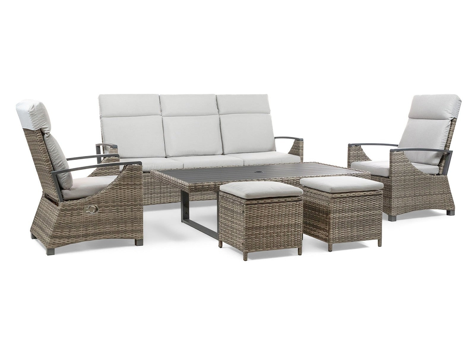 Antigua Gun Metal/Brown/Gray 6 Piece Patio Set