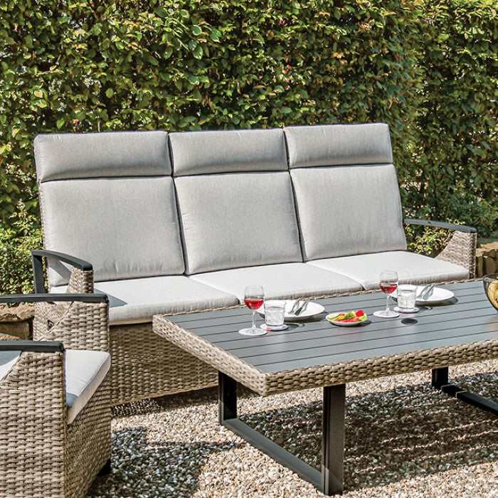 Antigua Gun Metal & Brown/Gray Outdoor Sofa