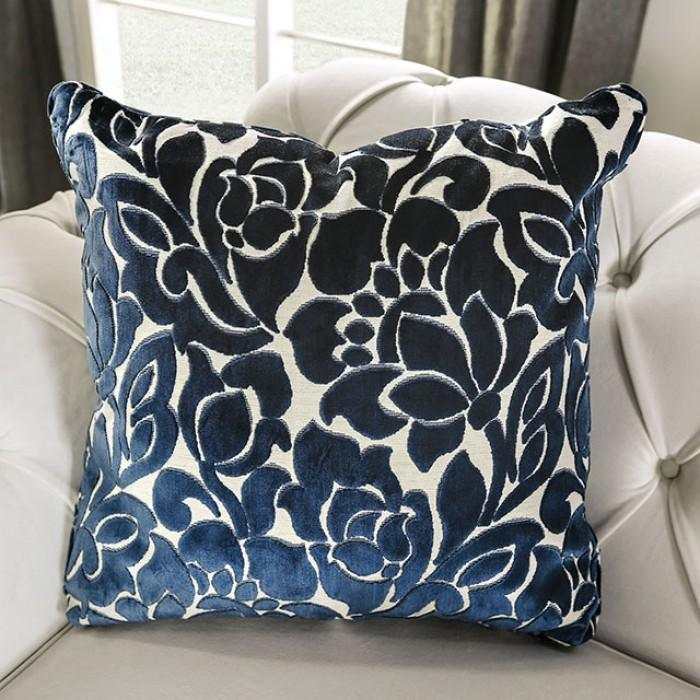Antoinette White Velvet Stationary Sofa & Loveseat 2pc