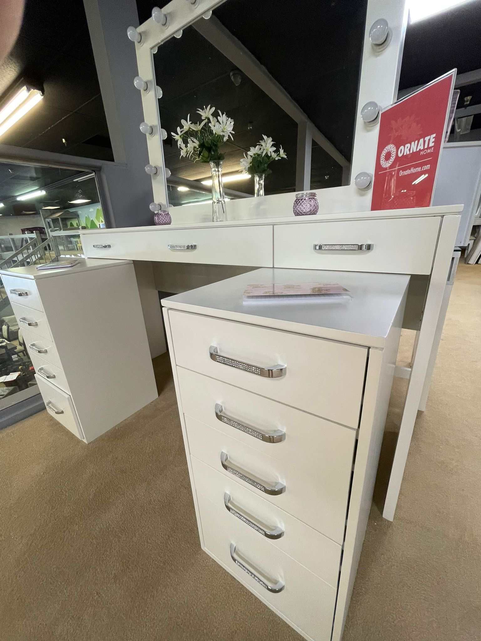 Aphrodite White Vanity Set