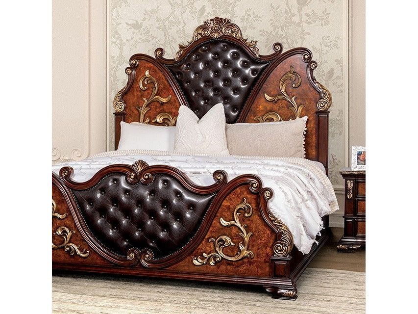 Aquilina Cherry/Oak Queen Bed