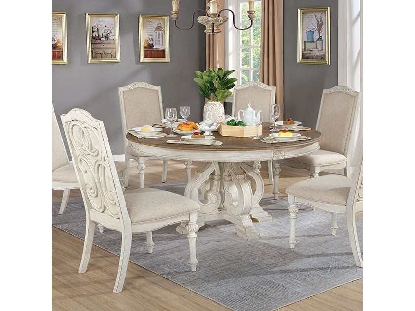 Arcadia Antique White/Ivory Round Table