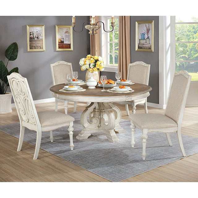 Arcadia Antique White/Ivory Round Table