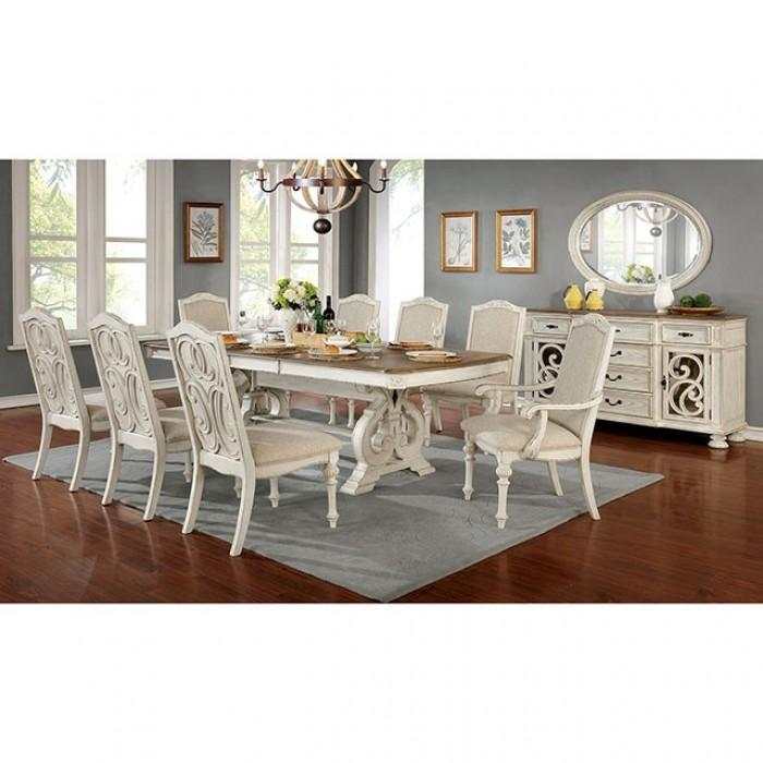 Arcadia Antique White & Ivory Side Chair (Set of 2)