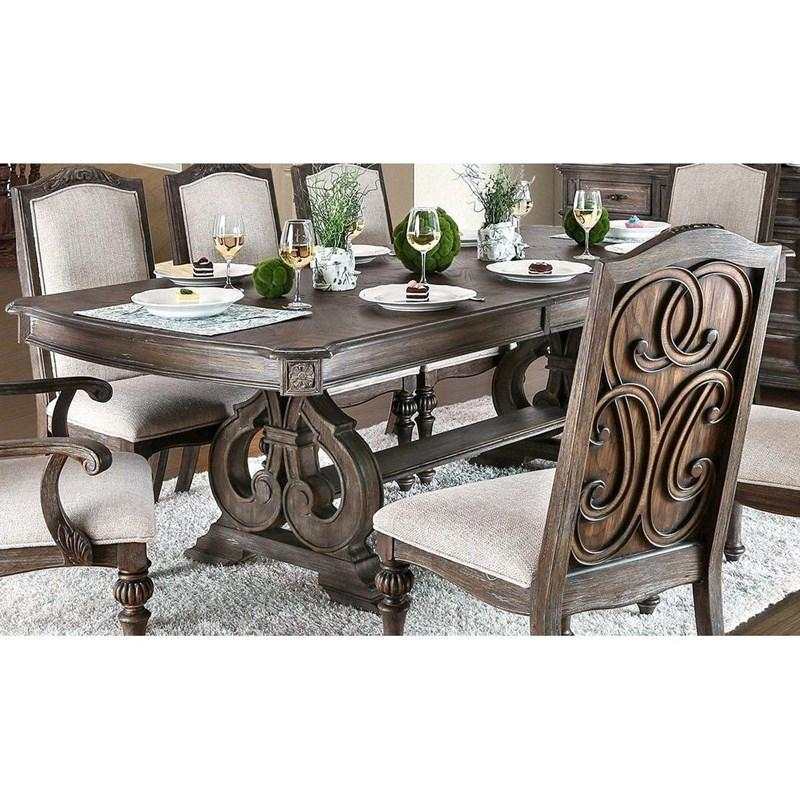 Arcadia Rustic Brown Dining Room Set / 9pc