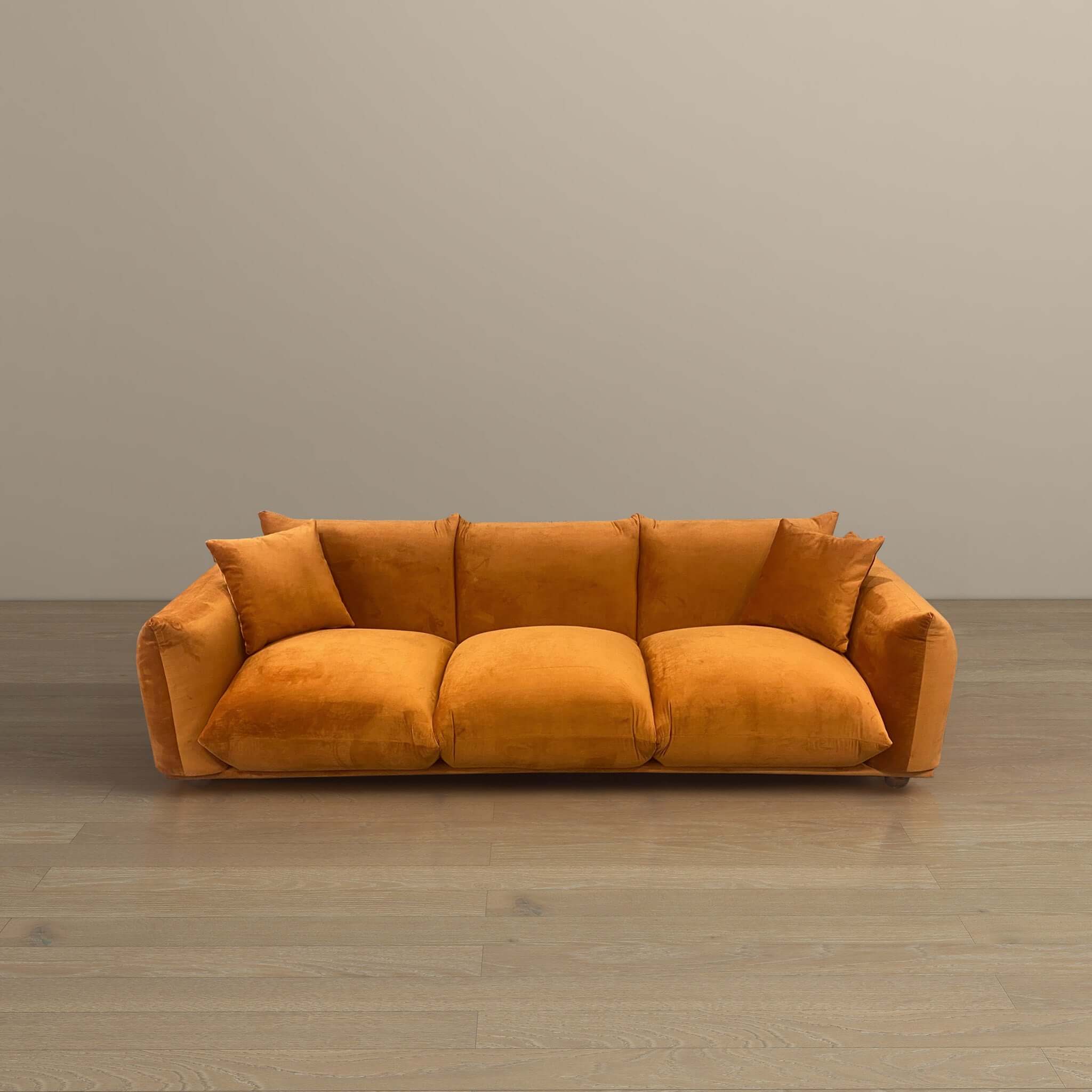 Arlo Burnt Orange Velvet Sofa