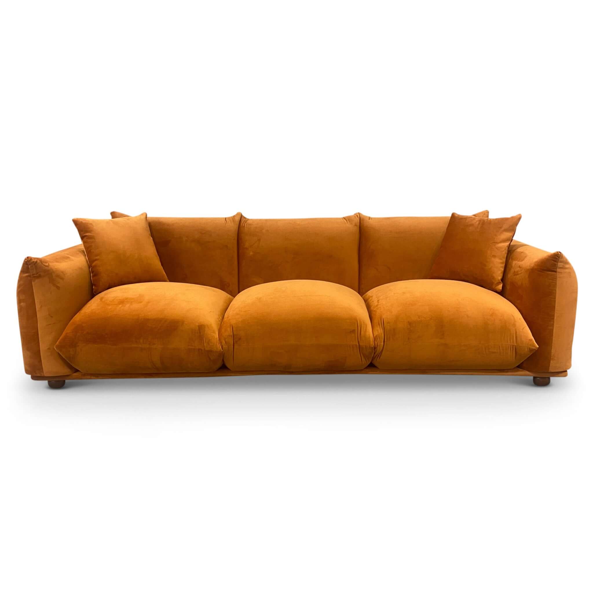 Arlo Burnt Orange Velvet Sofa