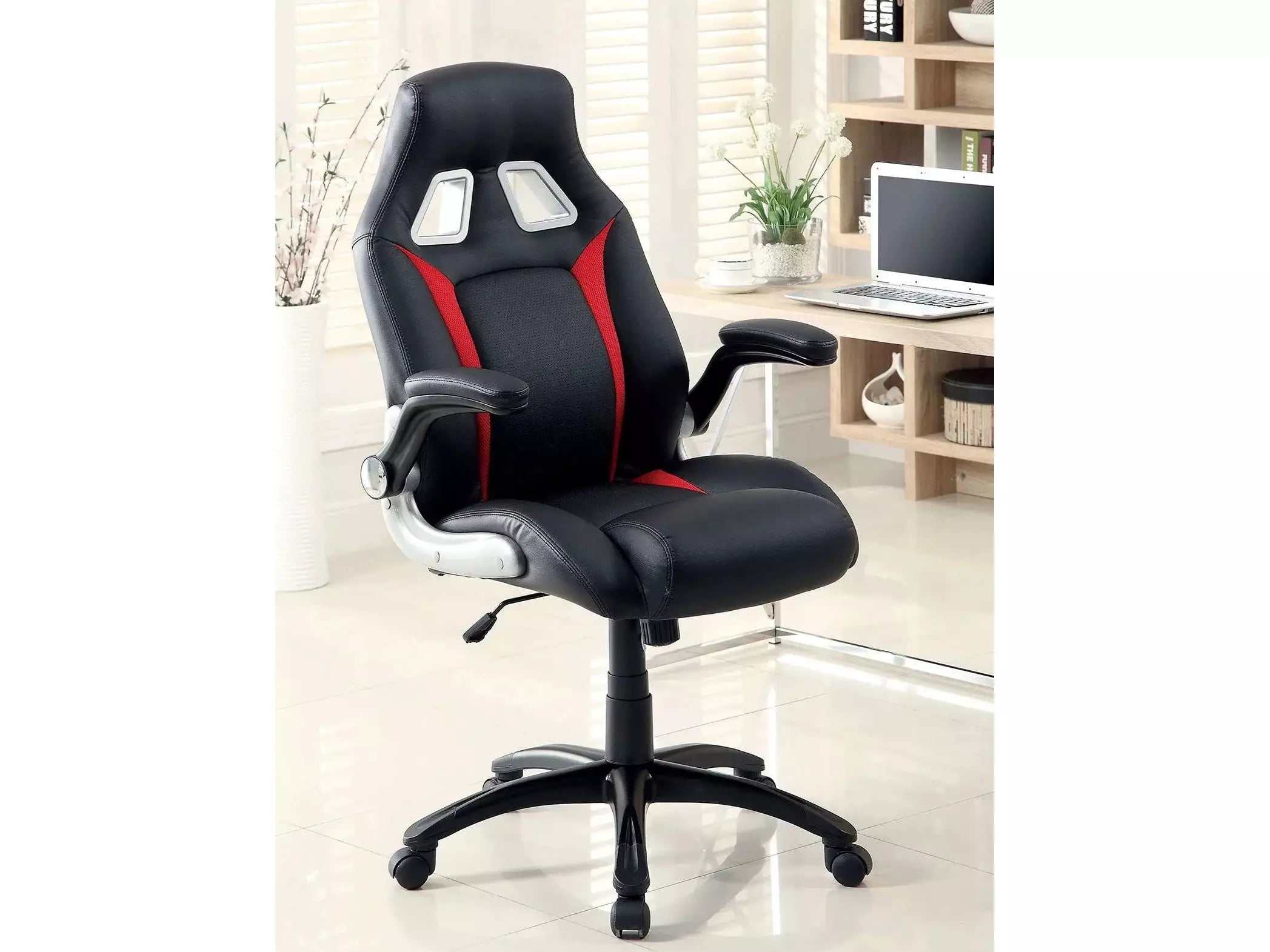 Argon Black & Silver & Red  Office Chair