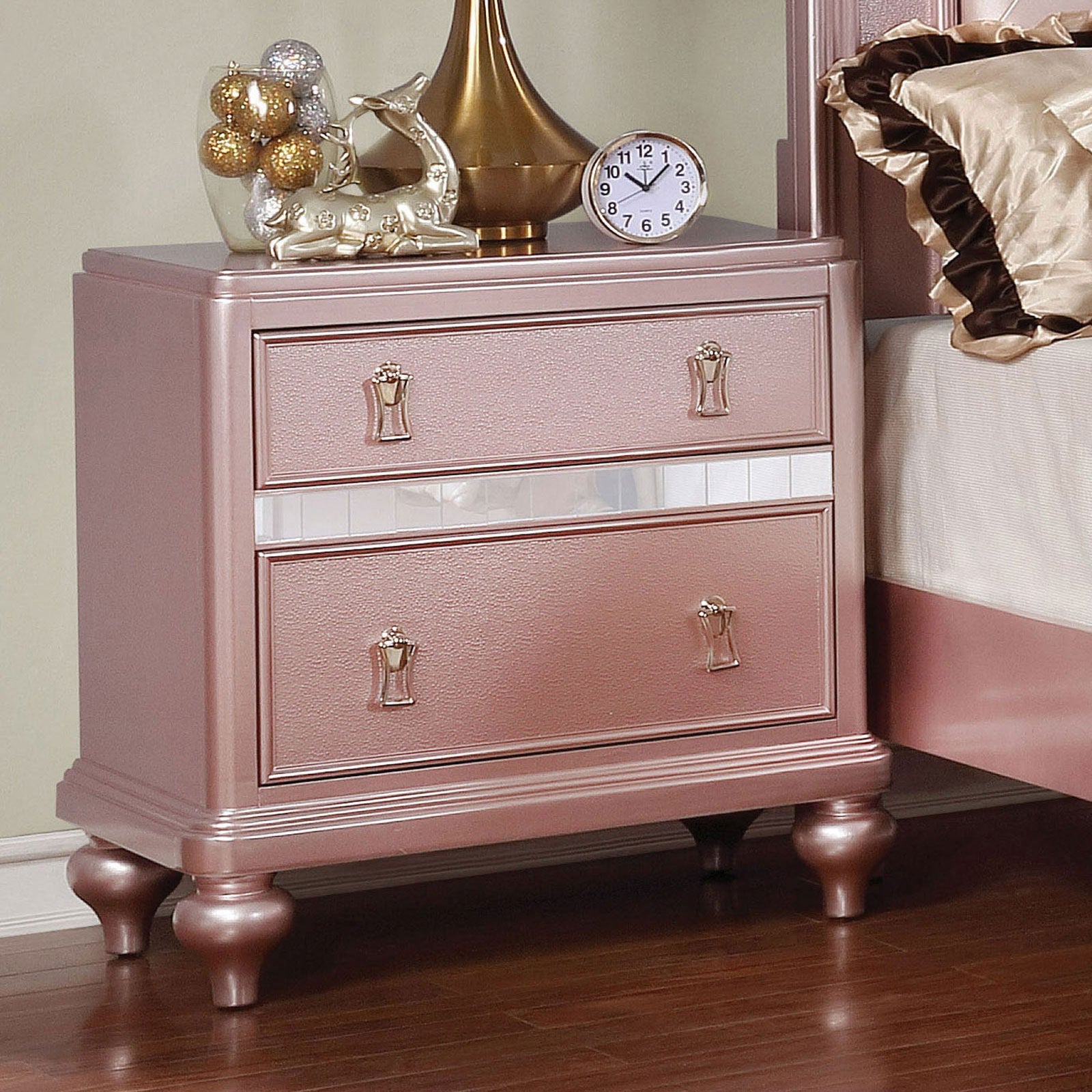 Ariston Rose Gold 4 Pc. Twin Bedroom Set