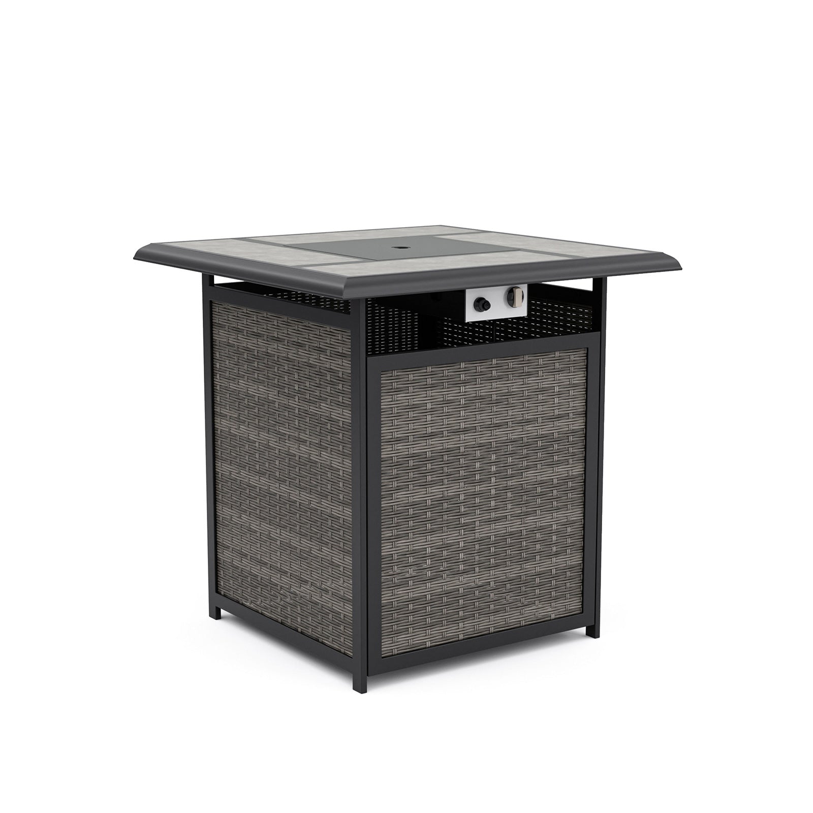 Arosa Black/Gray 3 Piece Outdoor Counter Height Set