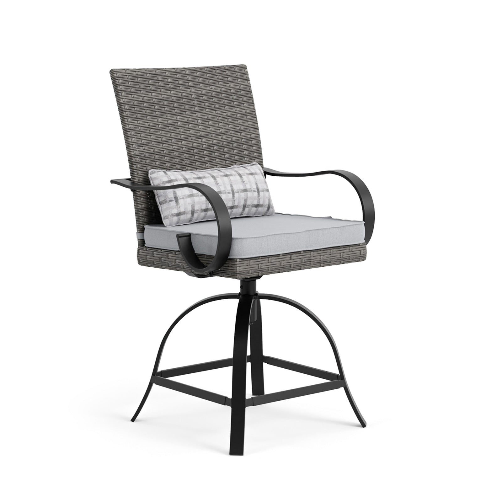 Arosa Black/Gray 3 Piece Outdoor Counter Height Set