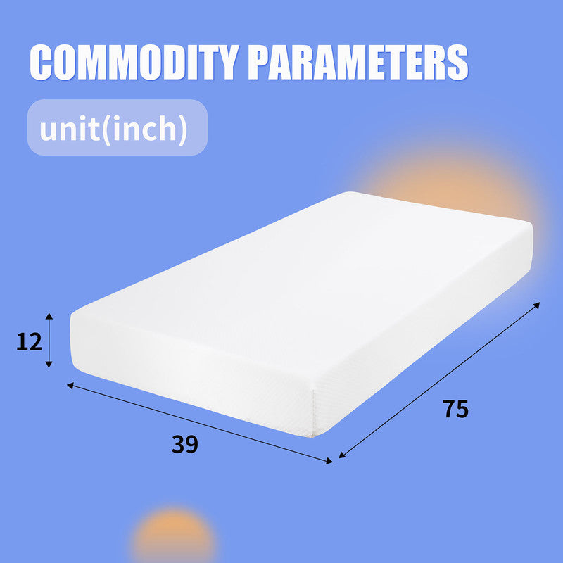 Artemisia White 12" Twin XL Memory Foam Mattress (Roll-In-Box)