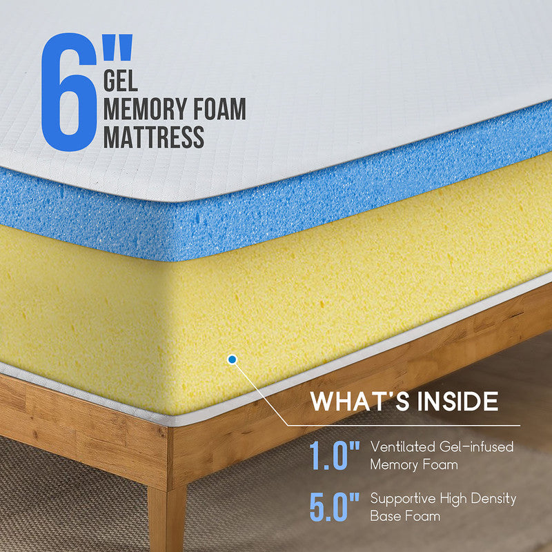Artemisia White 6" Twin XL Memory Foam Mattress (Roll-In-Box)