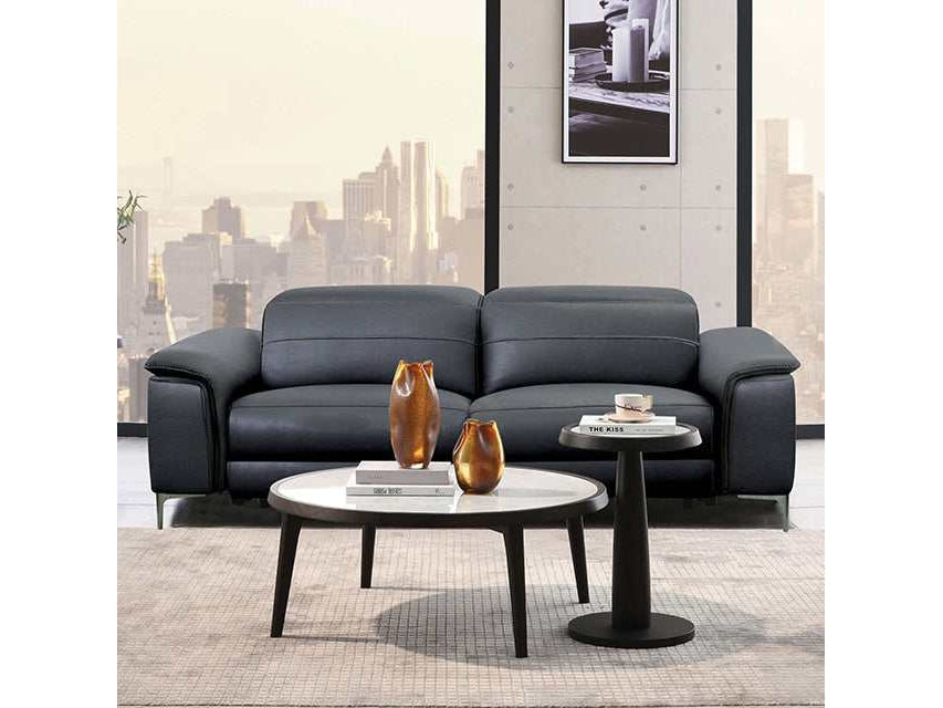 Ascona Black Leatherette Power Reclining Sofa