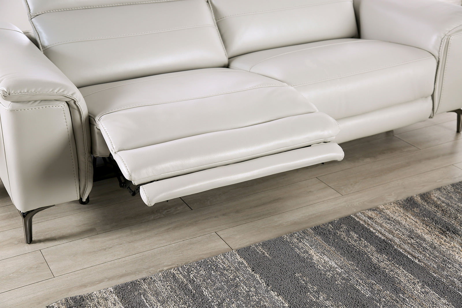 Ascona Light Taupe Leatherette Power Loveseat