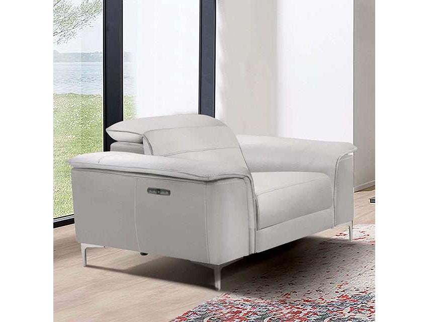 Ascona Light Taupe Leatherette Power Recliner