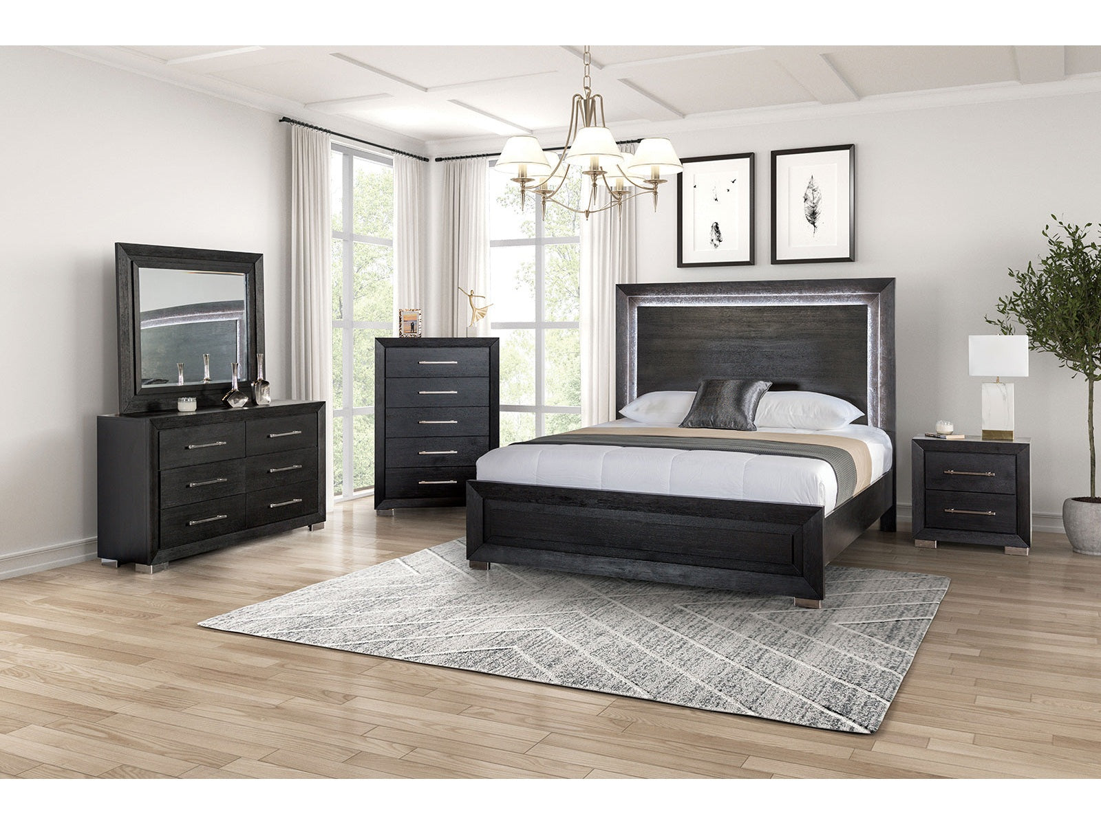 Ashbourne Black Eastern King Bed