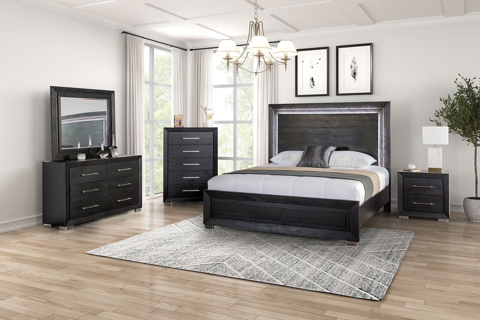 Ashbourne Black Nightstand