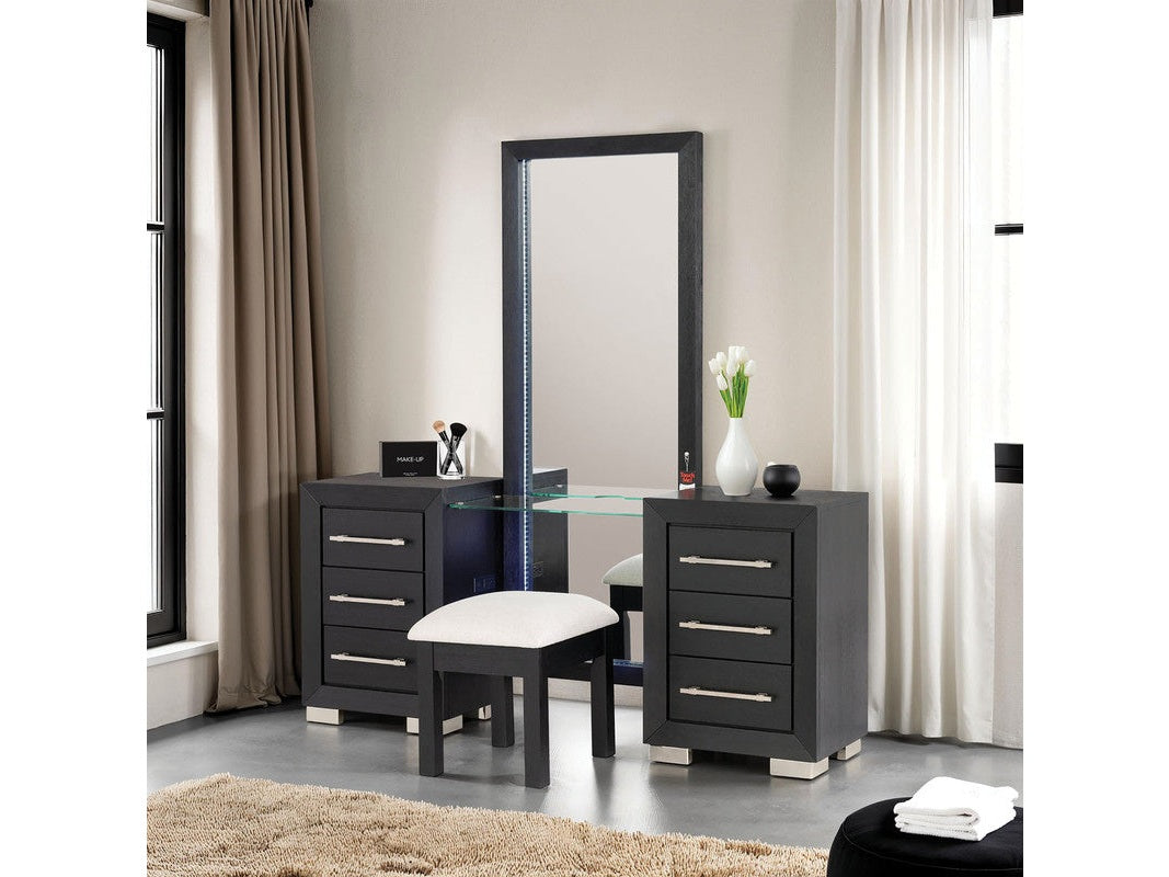 Ashbourne Black Vanity w/ Stool