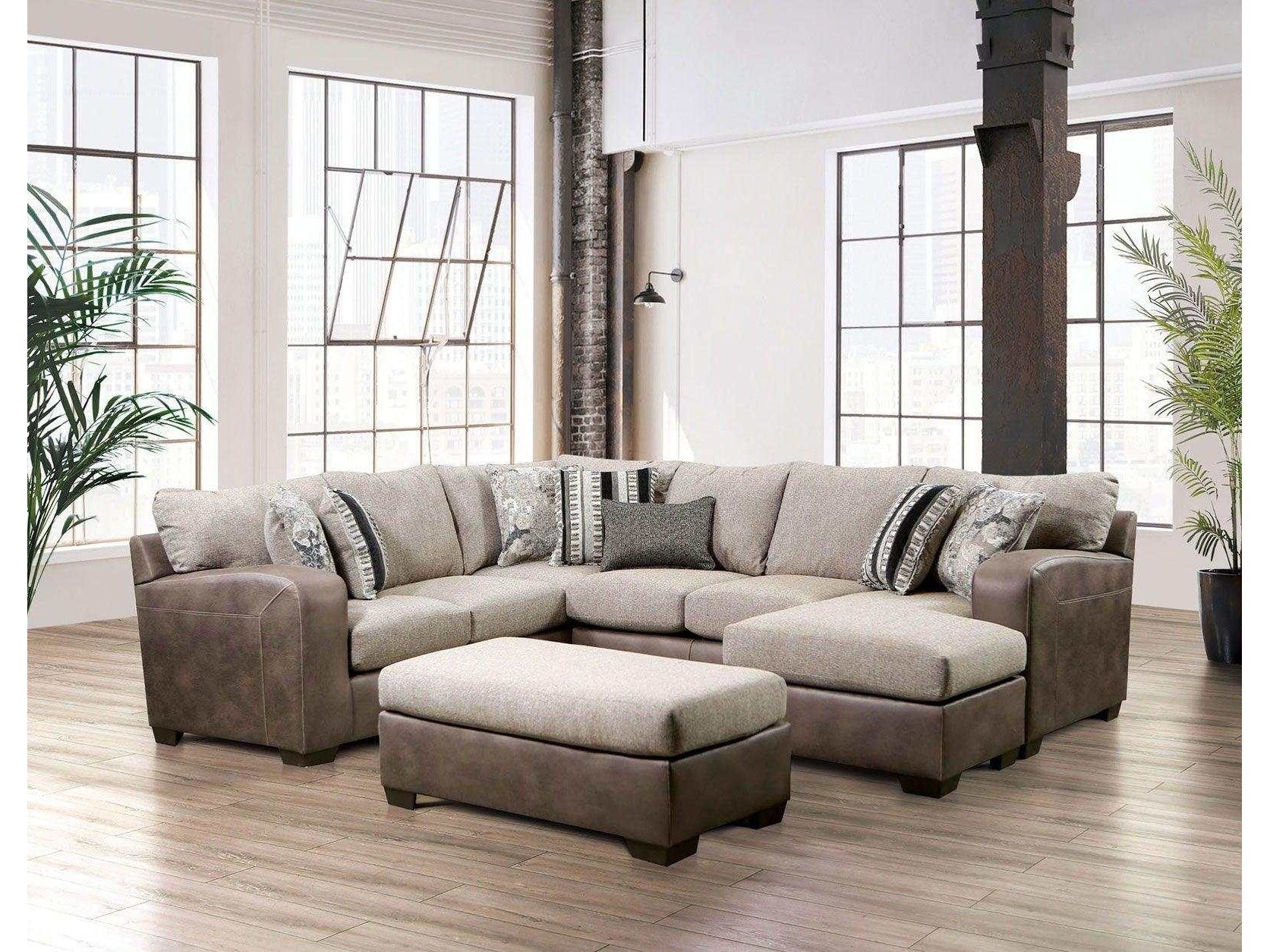 Ashenweald Light Brown L Shape Sectional Sofa