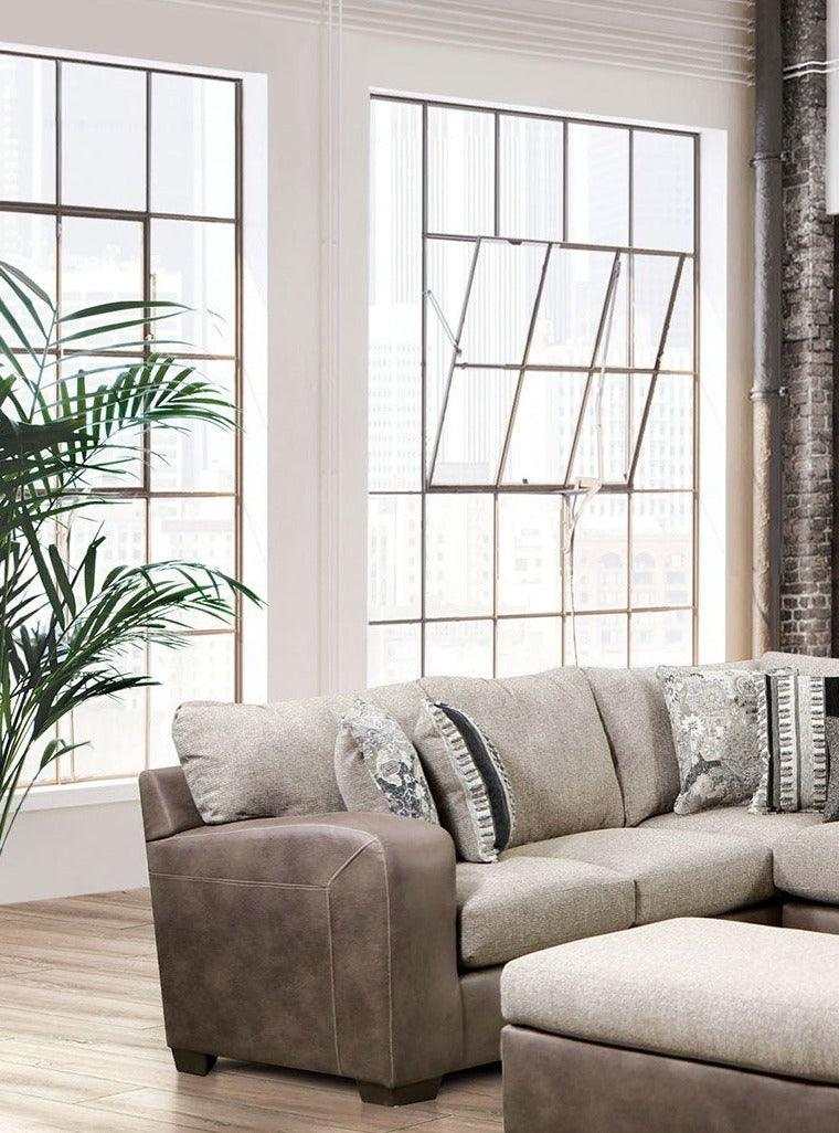 Ashenweald Light Brown L Shape Sectional Sofa