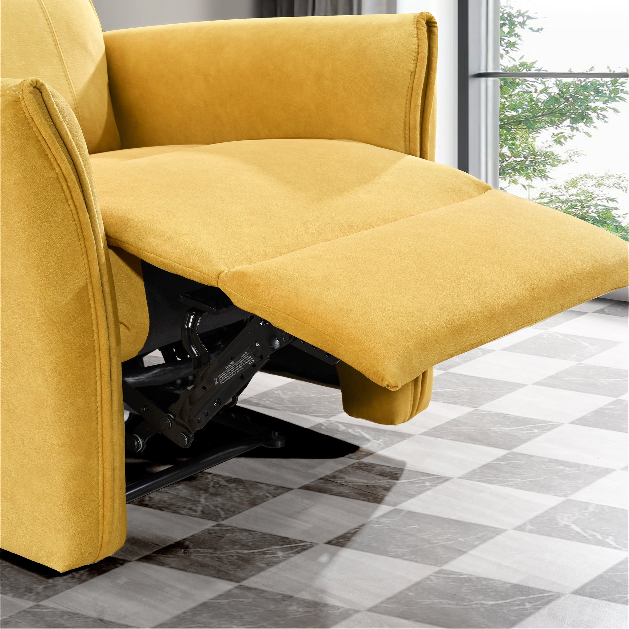 Asheville Dark Yellow Suede Recliner Chair