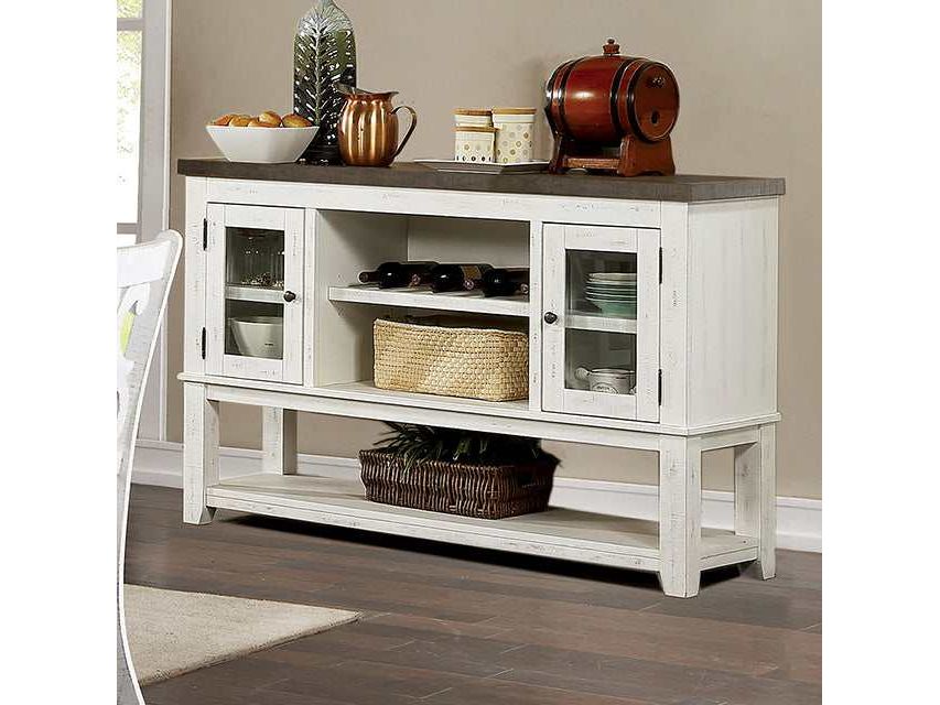 Auletta Distressed White/Gray Server