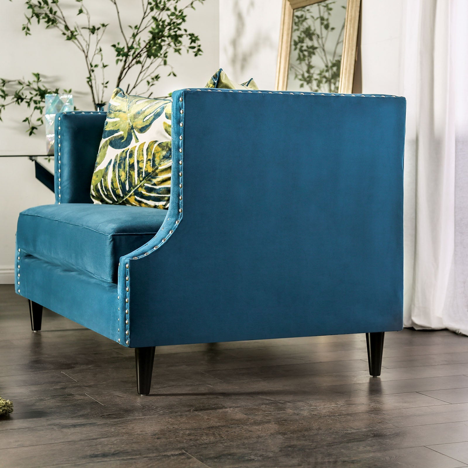 Azuletti Dark Teal/Apple Green Loveseat