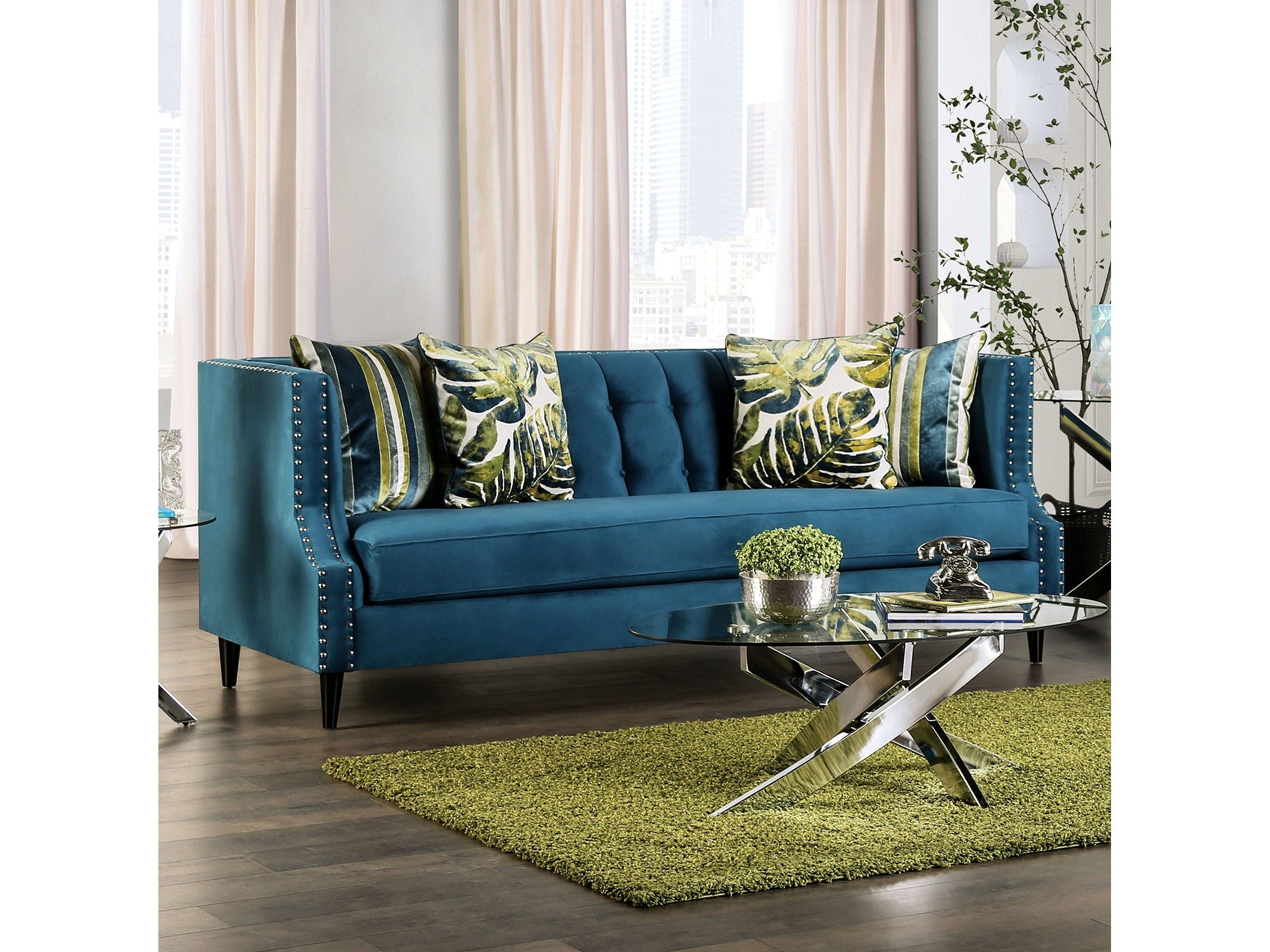 Azuletti Dark Teal/Apple Green Sofa