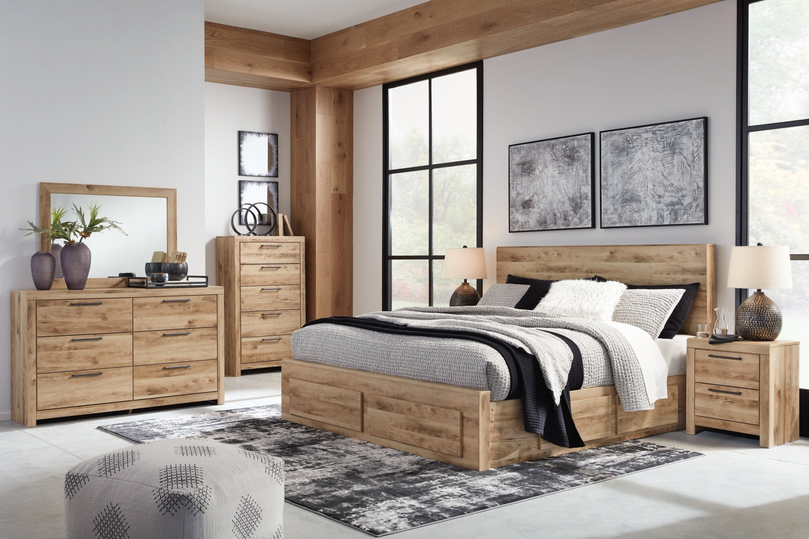 Hyanna Brown Panel Bedroom Set