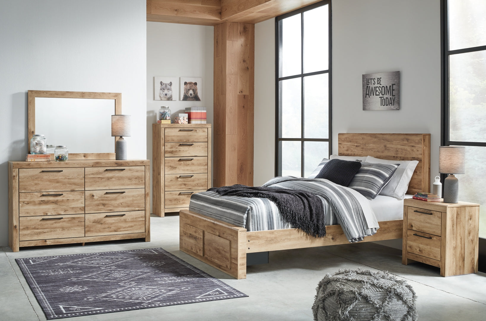 Hyanna Brown Panel Bedroom Set