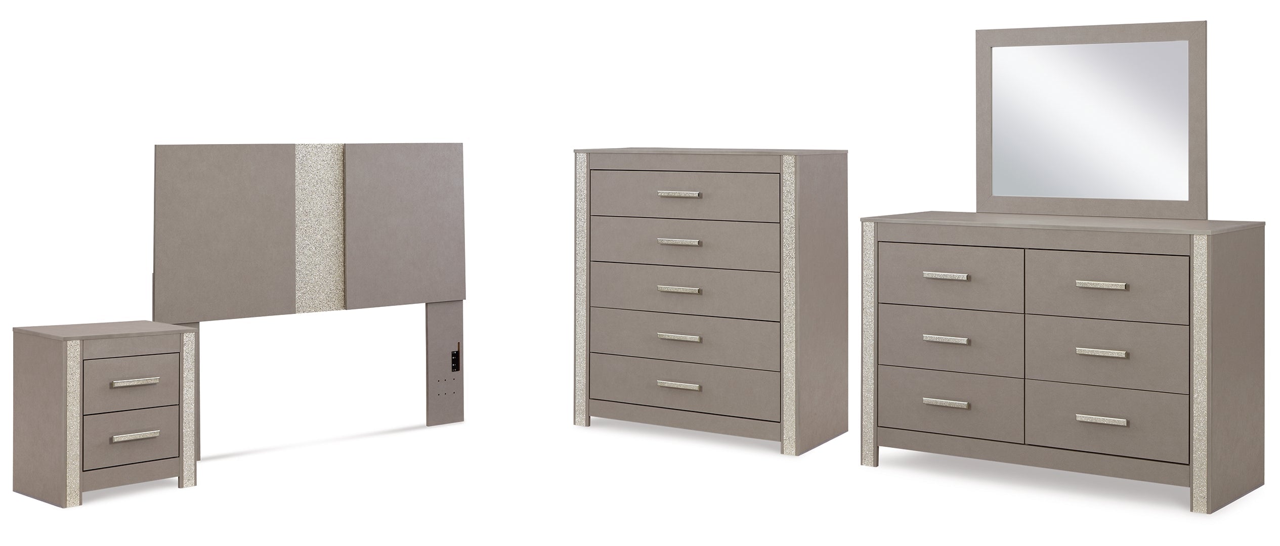 Surancha Grey Panel Bedroom Set