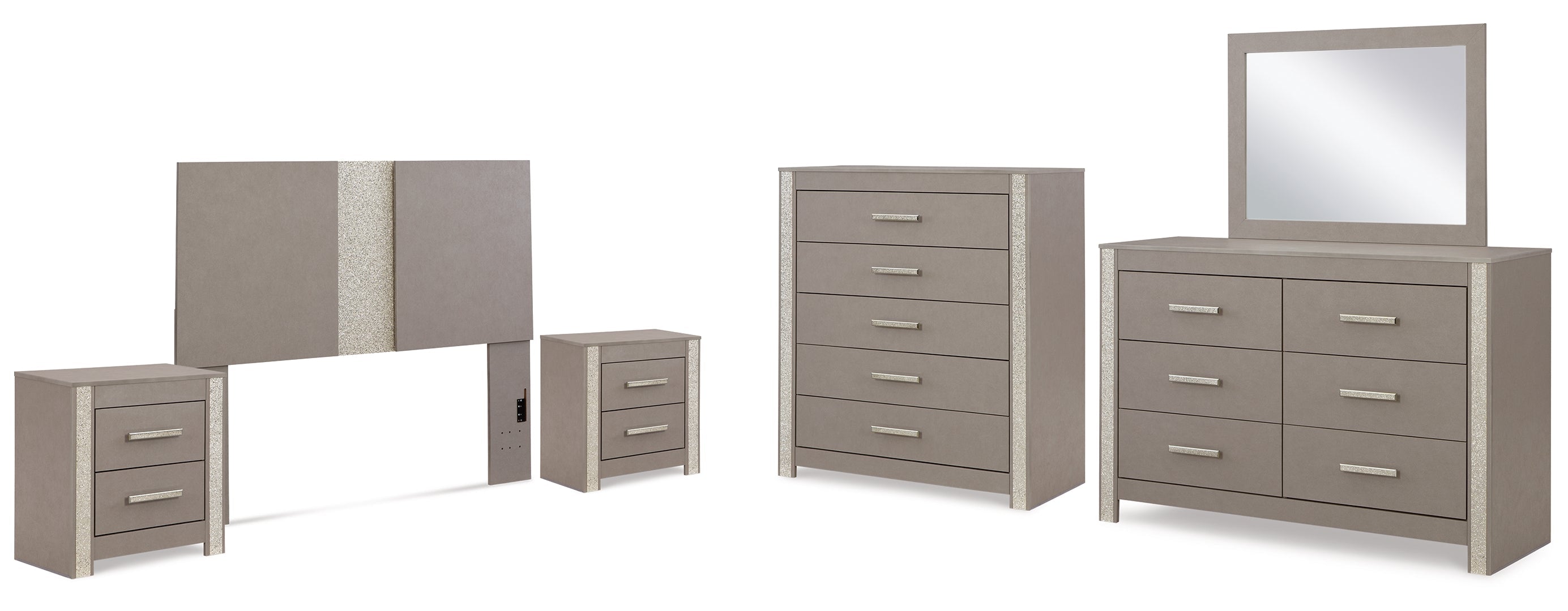 Surancha Grey Panel Bedroom Set