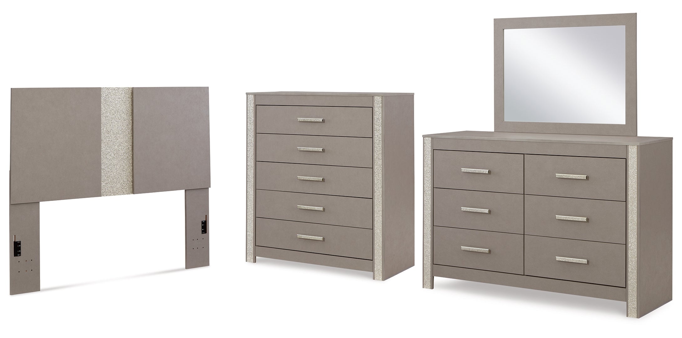 Surancha Grey Panel Bedroom Set