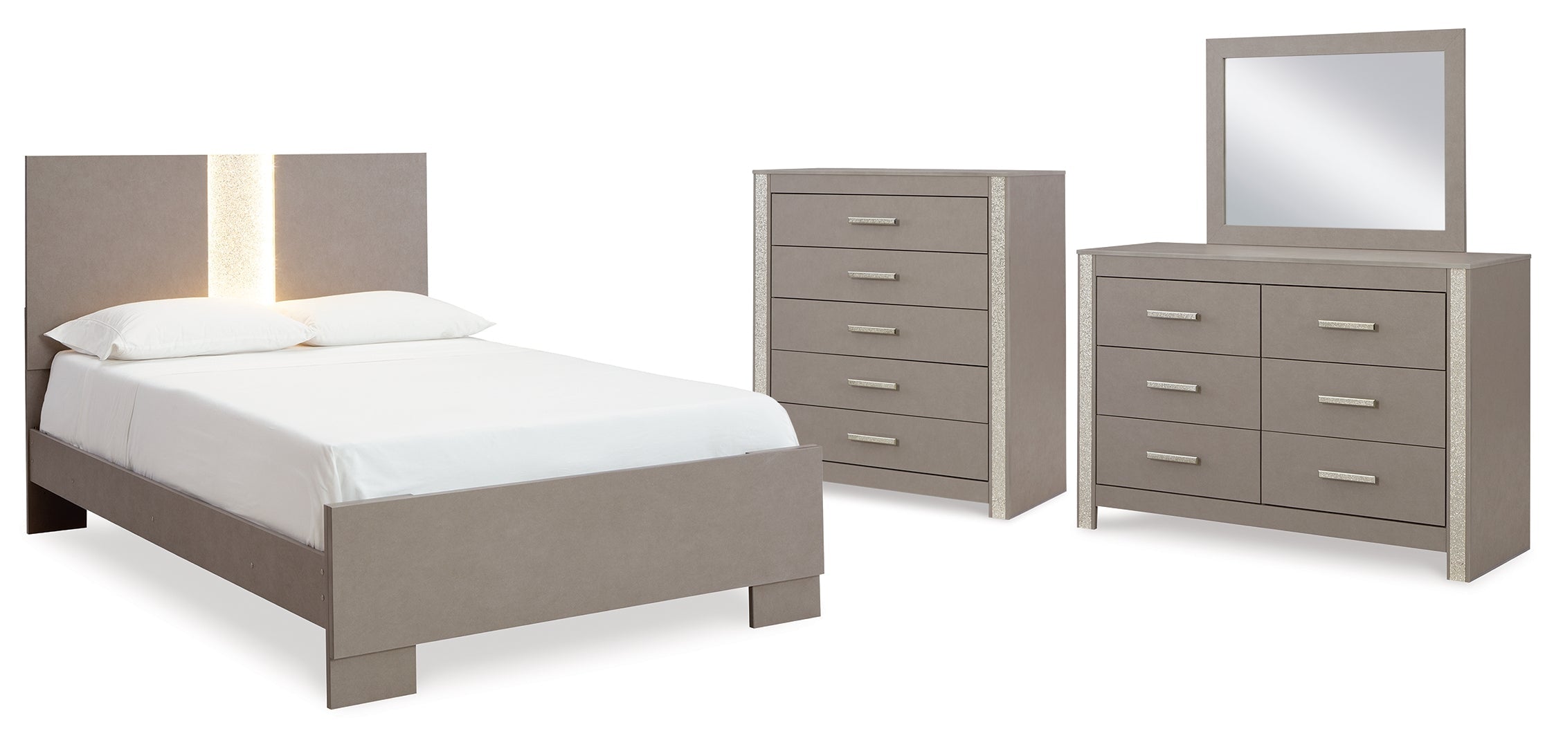 Surancha Grey Panel Bedroom Set