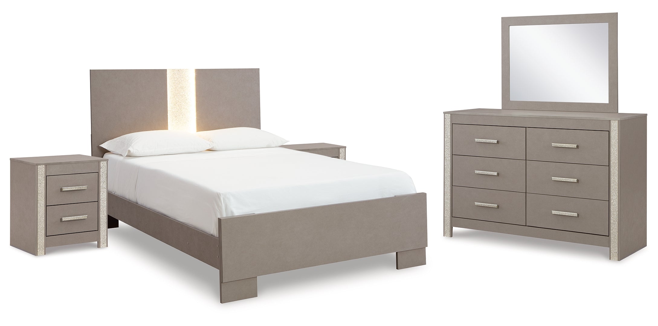 Surancha Grey Panel Bedroom Set