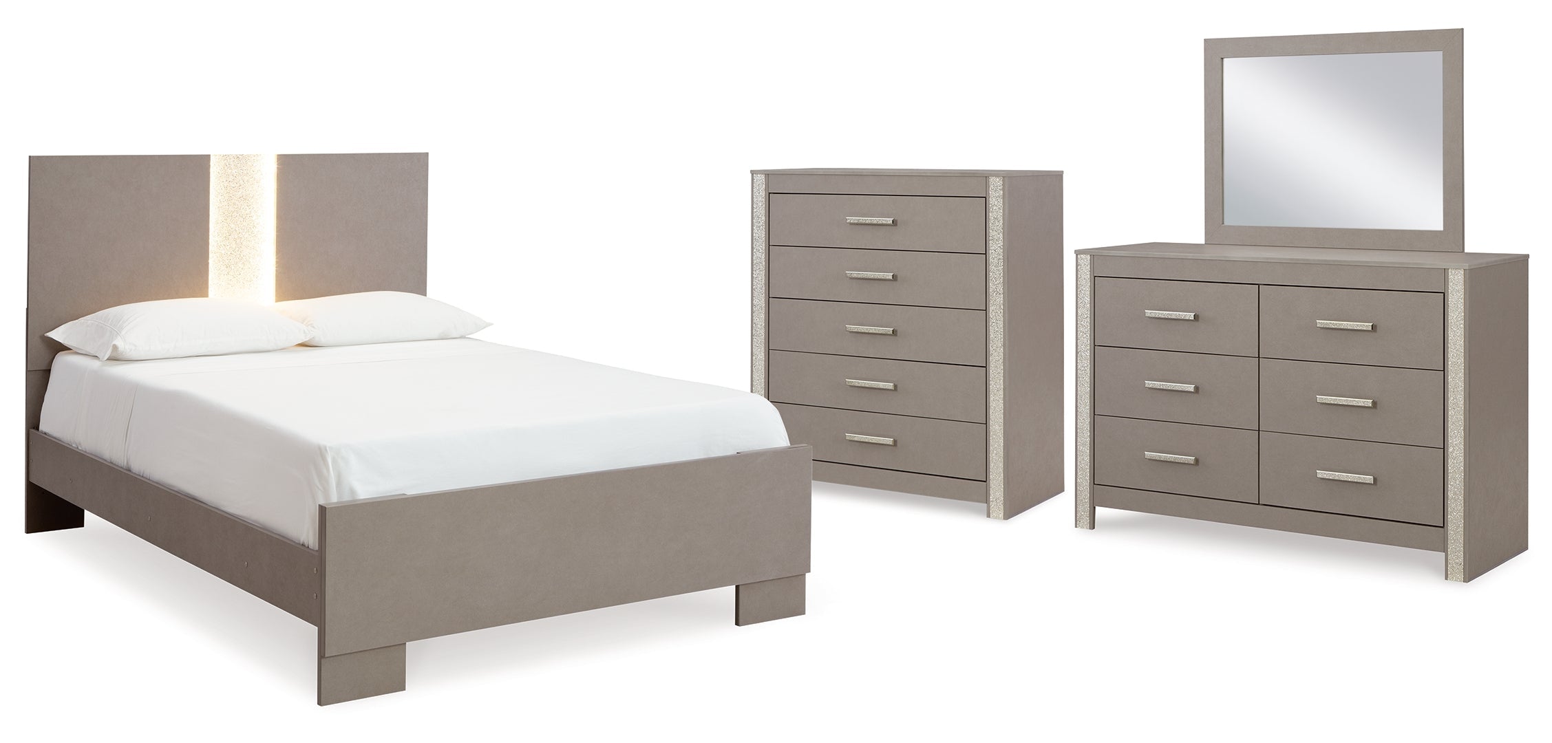 Surancha Grey Panel Bedroom Set