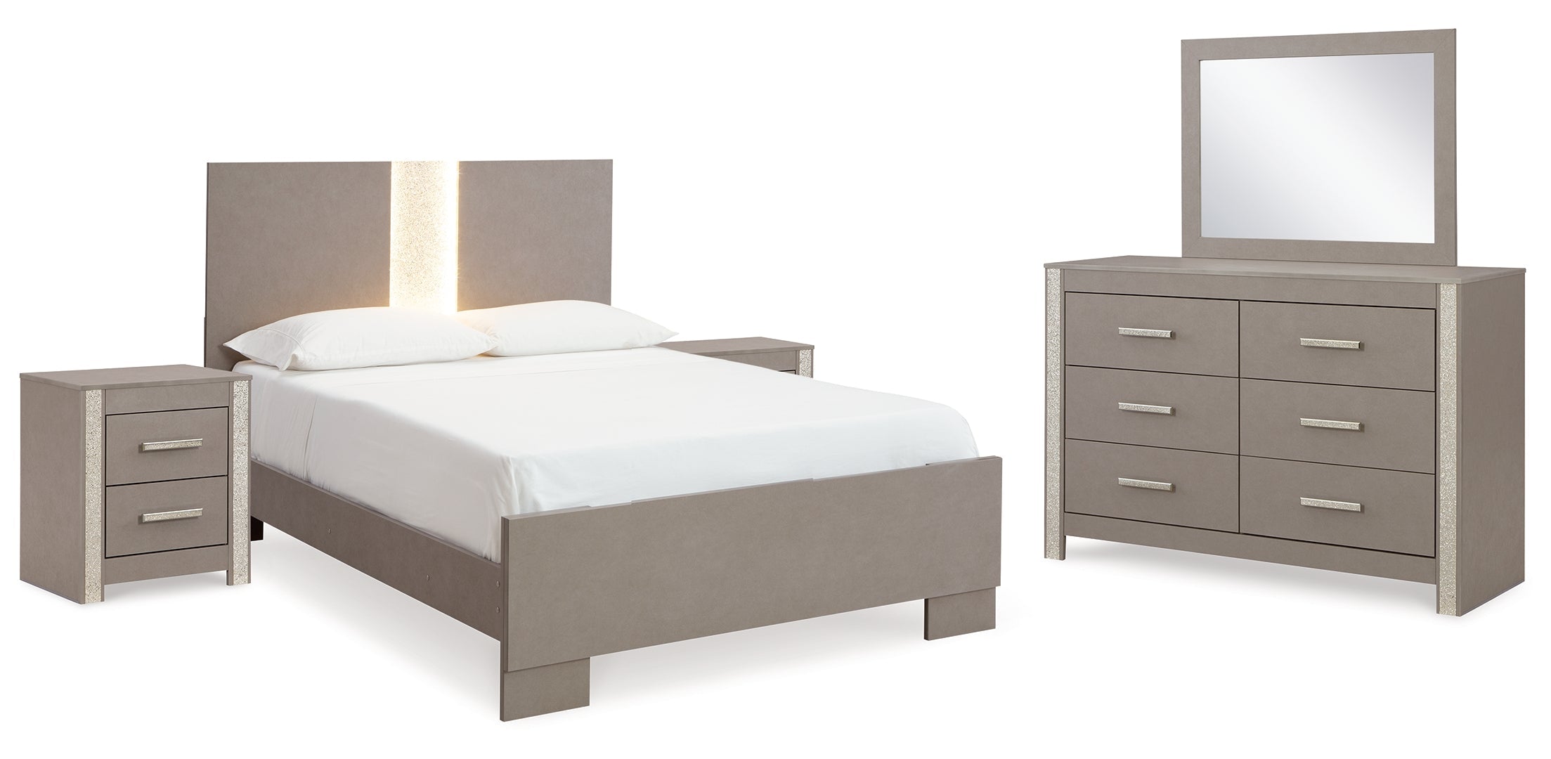 Surancha Grey Panel Bedroom Set