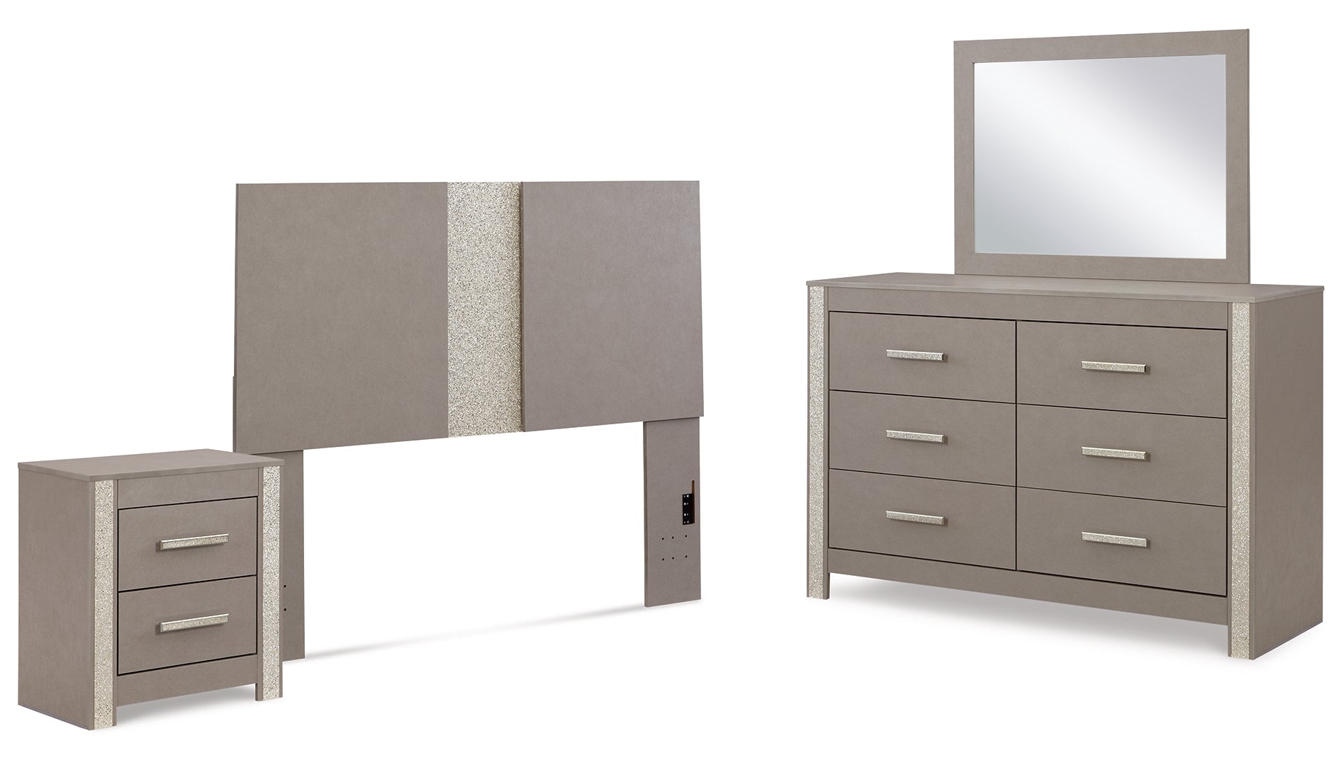 Surancha Grey Panel Bedroom Set