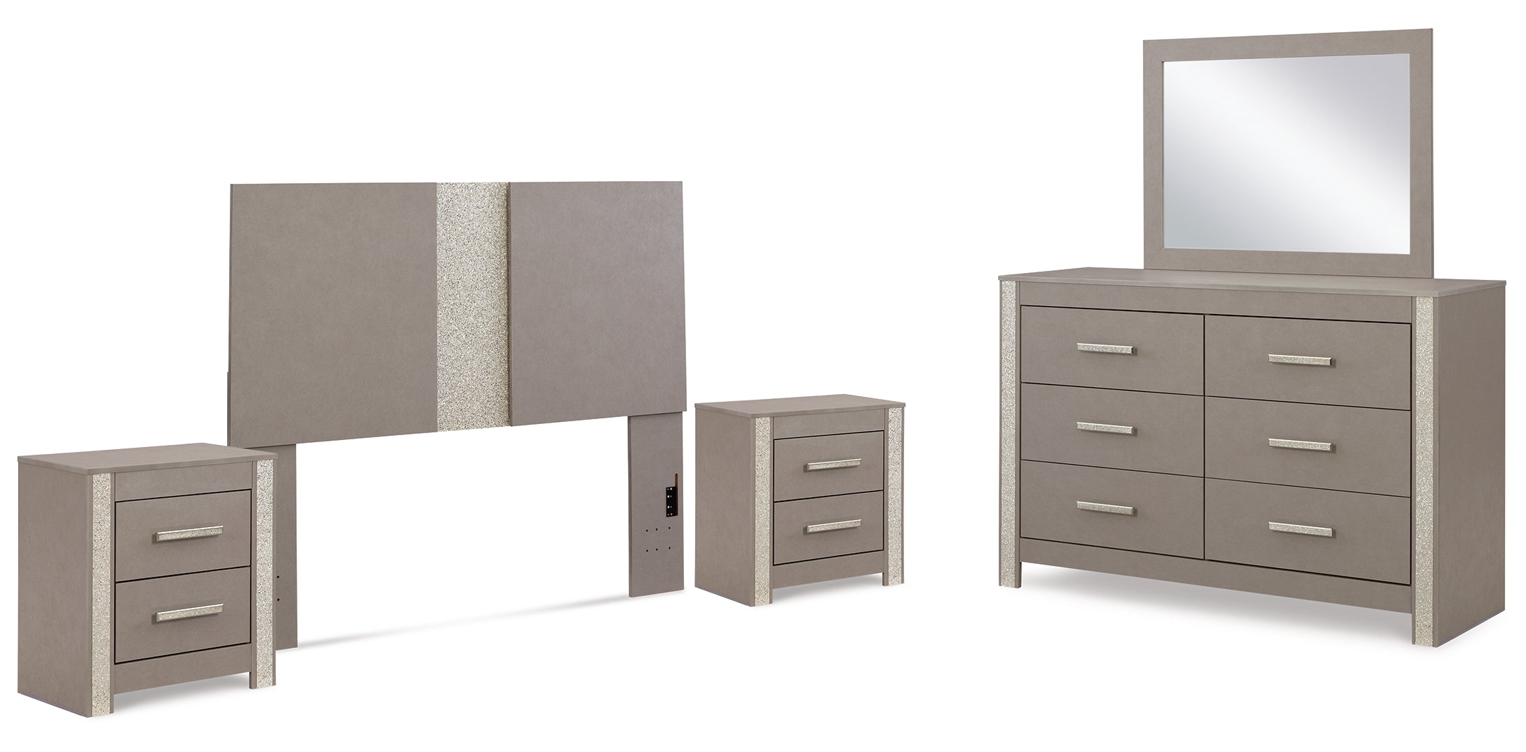 Surancha Grey Panel Bedroom Set