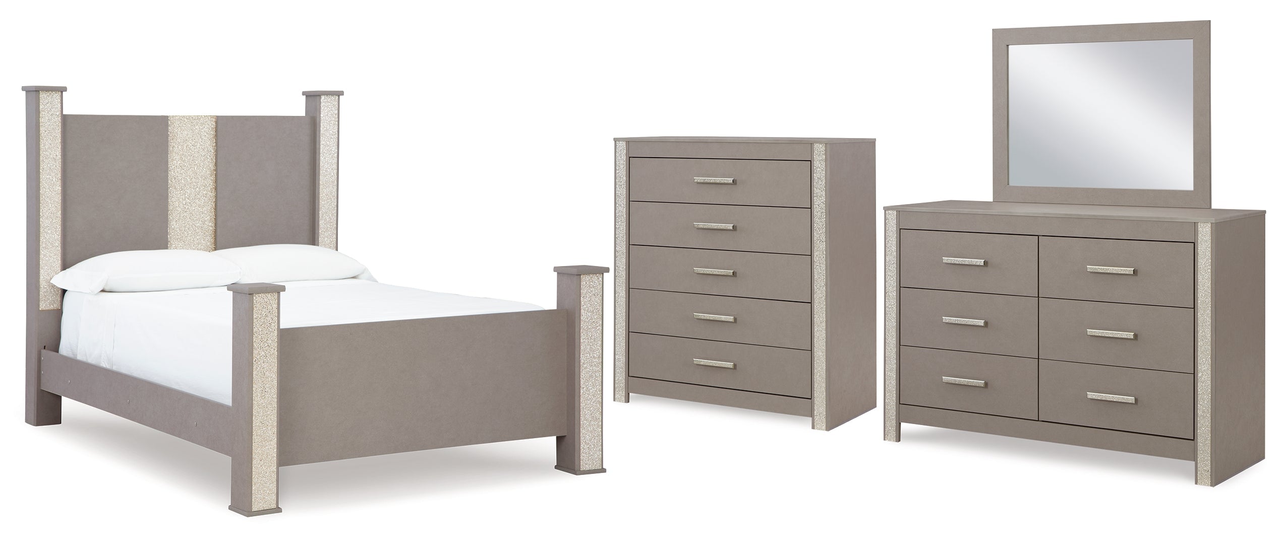 Surancha Grey Panel Bedroom Set