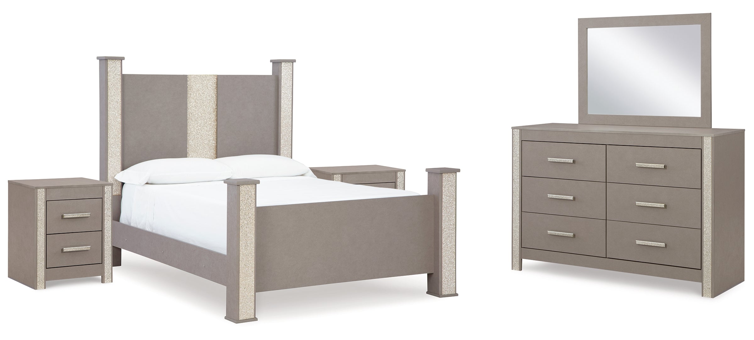 Surancha Grey Panel Bedroom Set