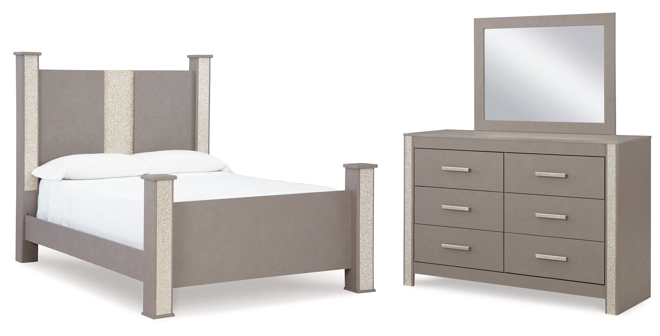 Surancha Grey Panel Bedroom Set